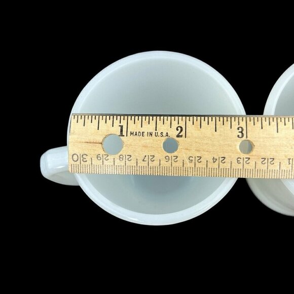 Anchor Hocking Fire King Ware White Milk Glass Coffee Mug Cup D Handle Cup x 2 - Picture 9 of 10
